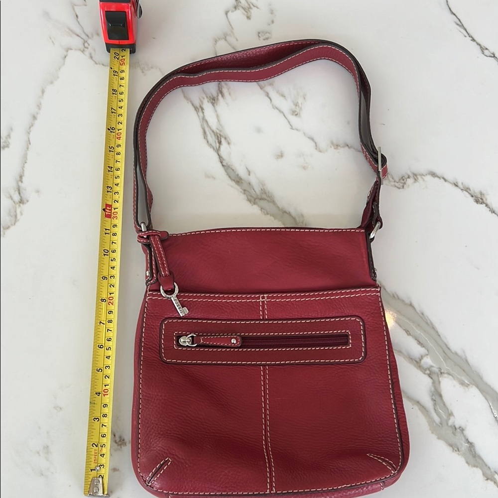 Fossil Red Leather Shoulder/Crossbody Bag